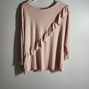 Ivanka Trump Beautiful lightweight jersey top with cross ruffle